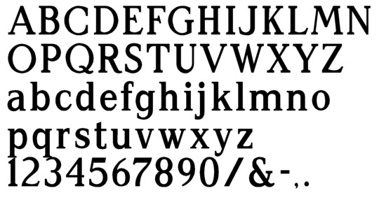 Image of our complete alphabet in Architectural font for cast metal dimensional Letters