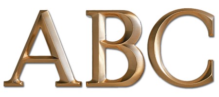 Image of Gemini cast metal letter in ARCHITECTUAL font style.