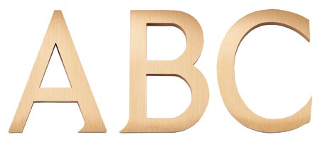 Image of our Forward Thinking font Cast Metal Letter