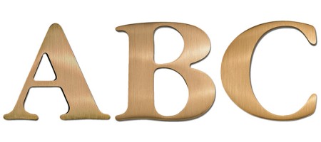 Image of our Garamond Bold font Cast Metal Letter