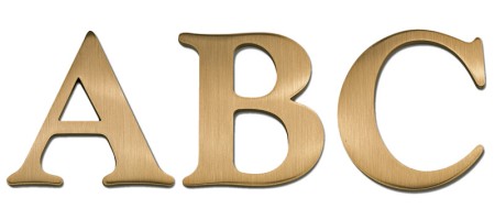 Image of Gemini cast metal letter in GOUDY EXTRA BOLD font style.