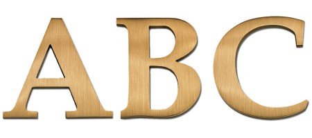 Image of our Palatino Semibold font Cast Metal Letter