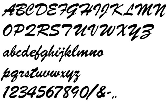 Image of our Brush Script font Formed Plastic Letter