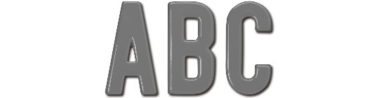 Image of our Standard Block Condensed font Formed Plastic Letter