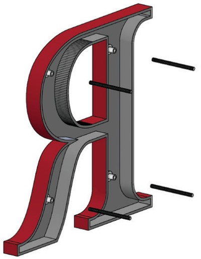 Image of 2a-stud mounting for Minnesota Letters
