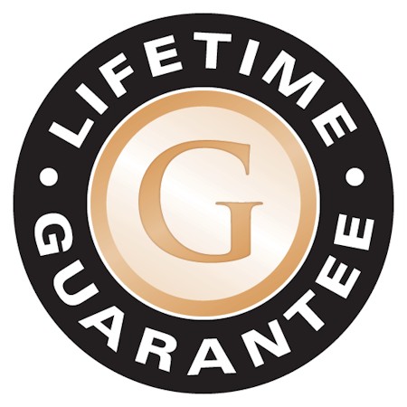 Lifetime warranty on Gemini Brushed Stainless Steel font style letters