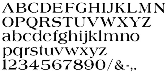 Image of our complete alphabet in Americana Bold font for cast metal dimensional Letters
