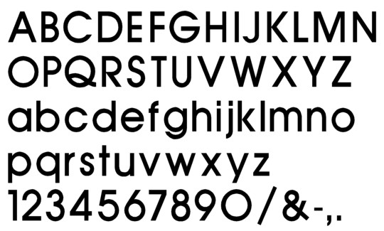 Image of our complete alphabet in Avant Garde font for cast metal dimensional Letters
