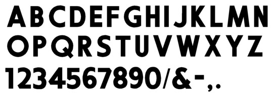 Image of our complete alphabet in Futura font for cast metal dimensional Letters