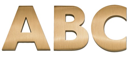 Image of our Futura Bold font Cast Metal Letter