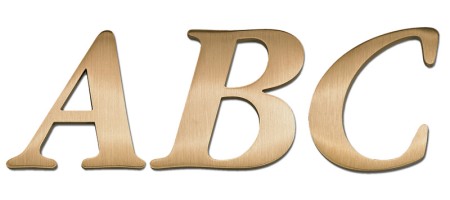 Image of our Garamond Bold Italic font Cast Metal Letter