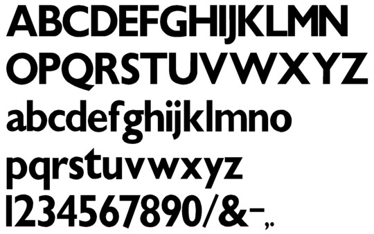 Image of our complete alphabet in Gil Sans Bold font for cast metal dimensional Letters