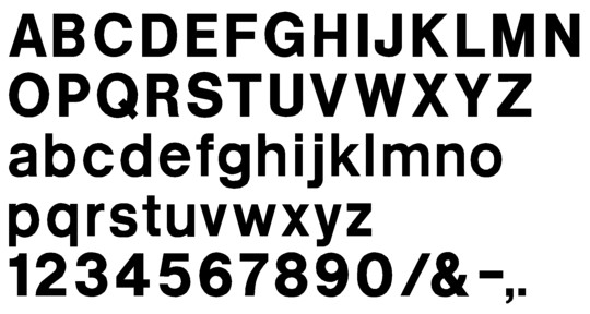 Image of our complete alphabet in Helvetica font for cast metal dimensional Letters