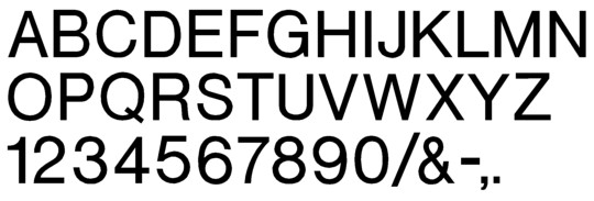 Image of our complete alphabet in Helvetica Light font for cast metal dimensional Letters