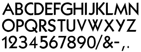 Image of our complete alphabet in Kabel font for cast metal dimensional Letters