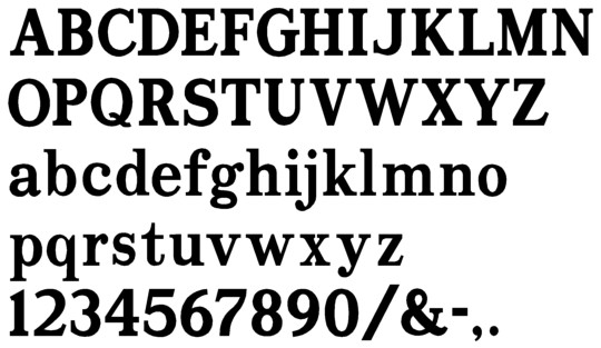 Image of our complete alphabet in Roman font for cast metal dimensional Letters