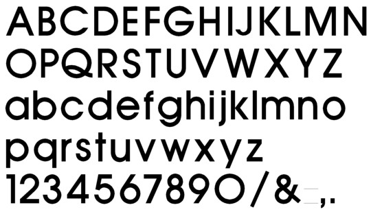 Image of our Avant Garde font Formed Plastic Letter