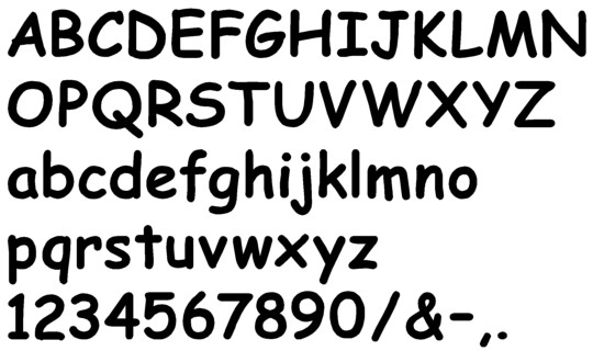 Image of our Comic Sans Bold font Formed Plastic Letter