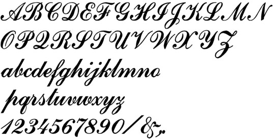 Image of our Commercial Script font Formed Plastic Letter