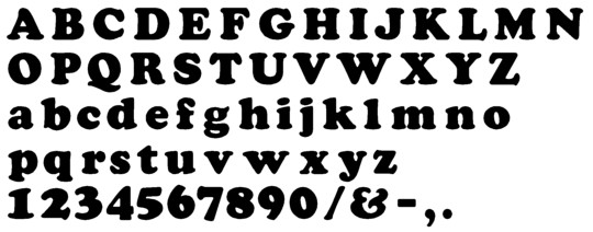 Image of our complete alphabet in Cooper Black font Plastic Formed dimensional Letters