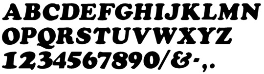 Image of our Cooper Black Italic font Formed Plastic Letter