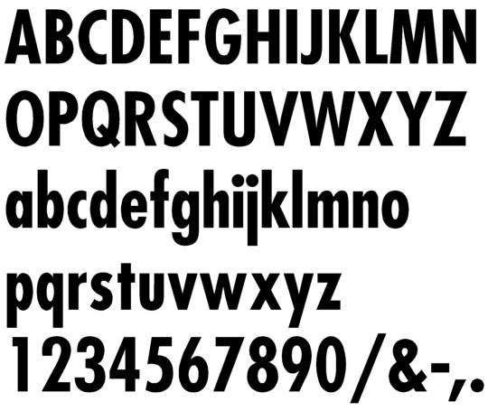 Image of our complete alphabet in Futura Condensed font Plastic Formed dimensional Letters
