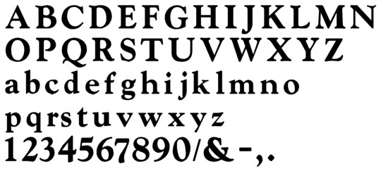 Image of our complete alphabet in Goudy Extra Bold font Plastic Formed dimensional Letters