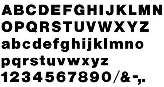 Image of our complete alphabet in Helvetica Bold font Plastic Formed dimensional Letters