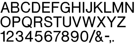 Image of our Helvetica Light font Formed Plastic Letter