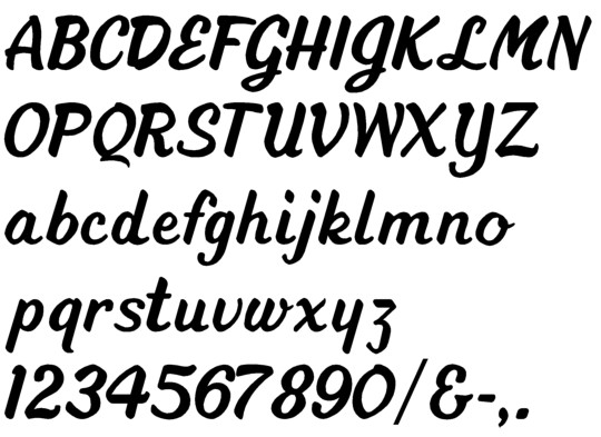 Image of our Italicized Script font Formed Plastic Letter