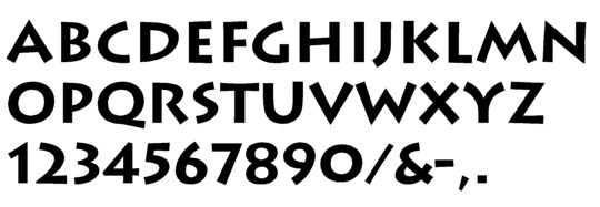 Image of our Lithos Bold font Formed Plastic Letter