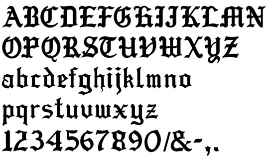 Image of our Old English Bevel font Formed Plastic Letter