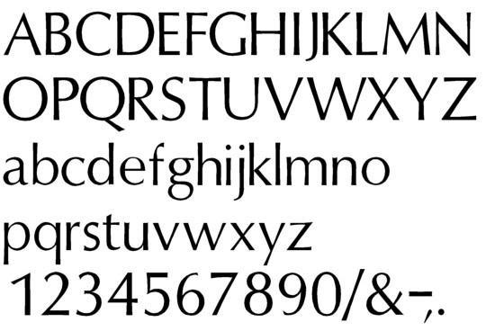 Image of our complete alphabet in Optima font Plastic Formed dimensional Letters
