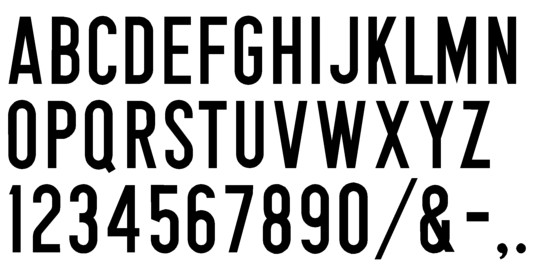 Image of our Standard Block Condensed font Formed Plastic Letter