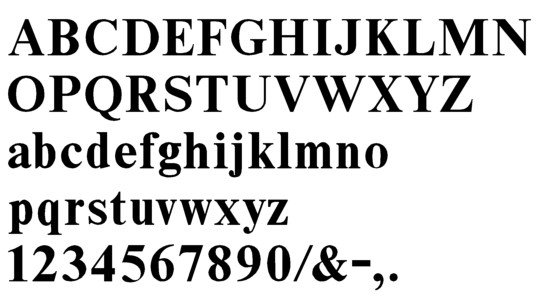 Image of our complete alphabet in Times Bold font Plastic Formed dimensional Letters