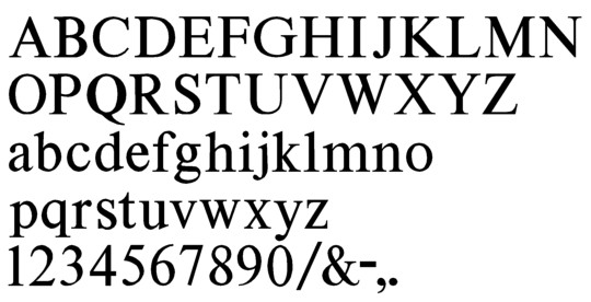 Image of our Times New Roman font Formed Plastic Letter