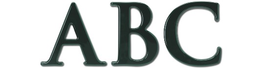 Image of Gemini formed plastic letter in trajan-bold font style.