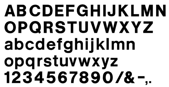 Image of our complete alphabet in Helvetica font Plastic Molded dimensional Letters